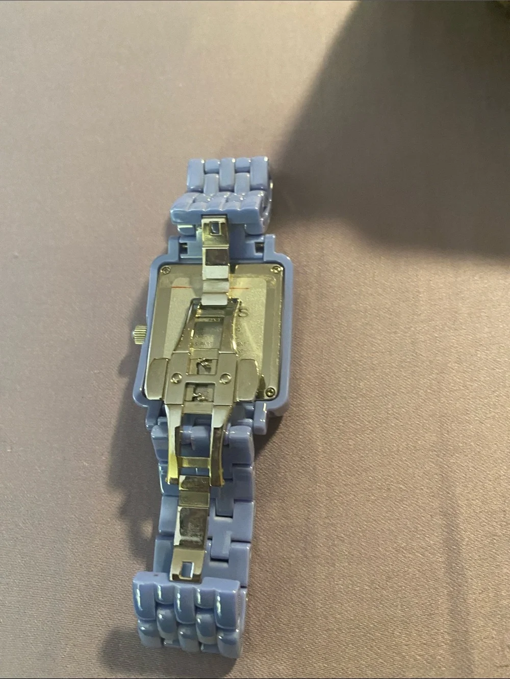 Lavender Ceramic Square Watch with Day-Date